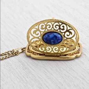Vintage Locket Necklace Gold Tone Signed Avon